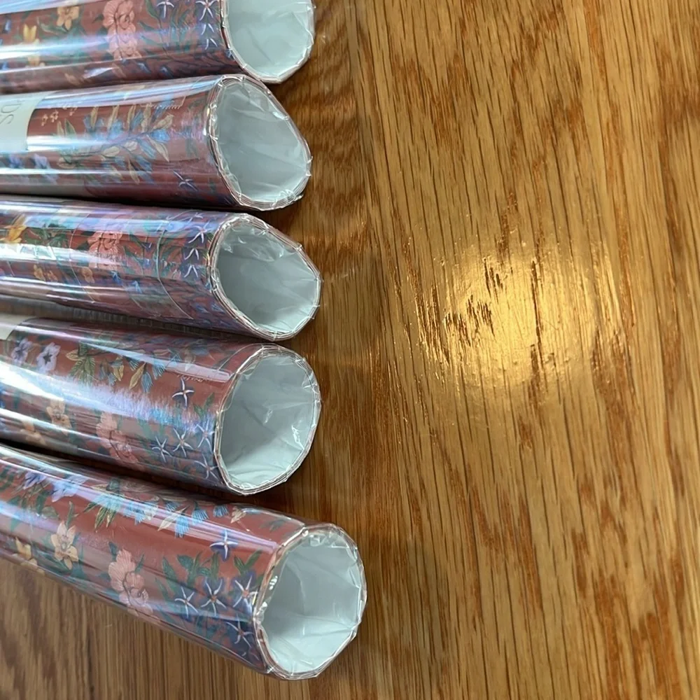 Anthropologie Red Plum Wrapping Paper NIP Set of 5 Rolls